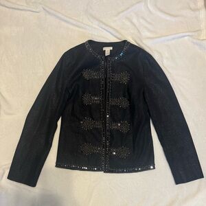Chico's Black Embellished Blazer